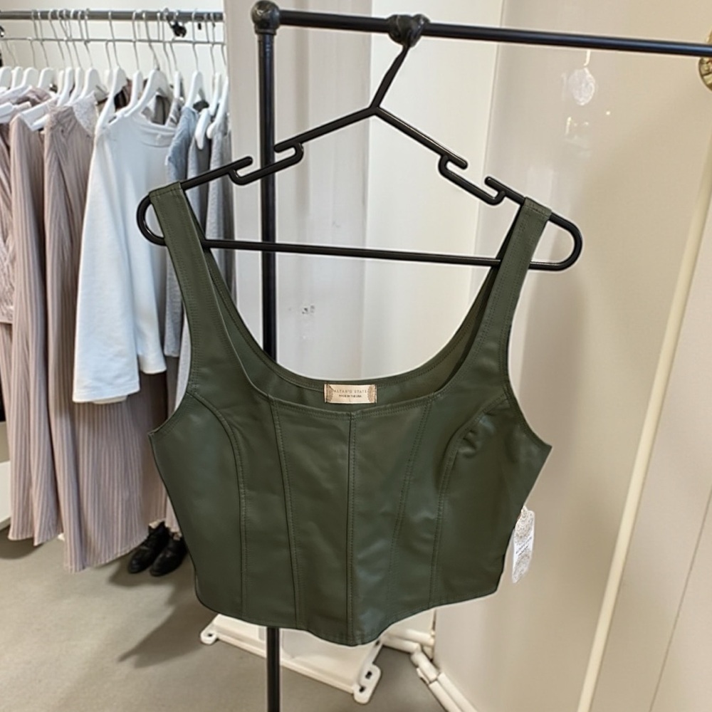 NWT Altard State  faux leather crop corset tank